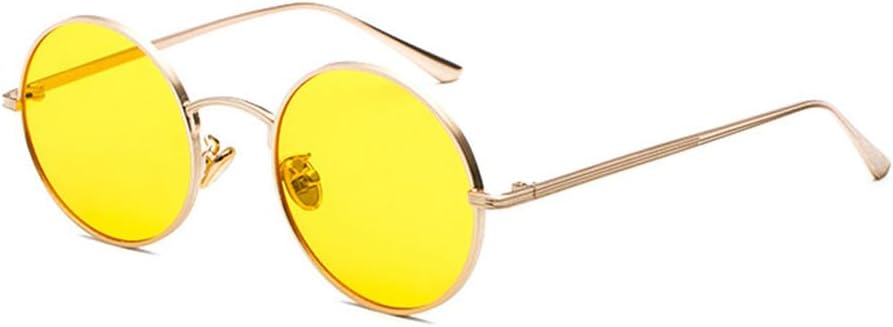 

Круглые панк-солнцезащитные очки для мужчин, классические ретро-очки, овальные солнцезащитные очки для женщин, металлическая оправа, защита от УФ-излучения UV400, m28543 generic, Gold Yellow