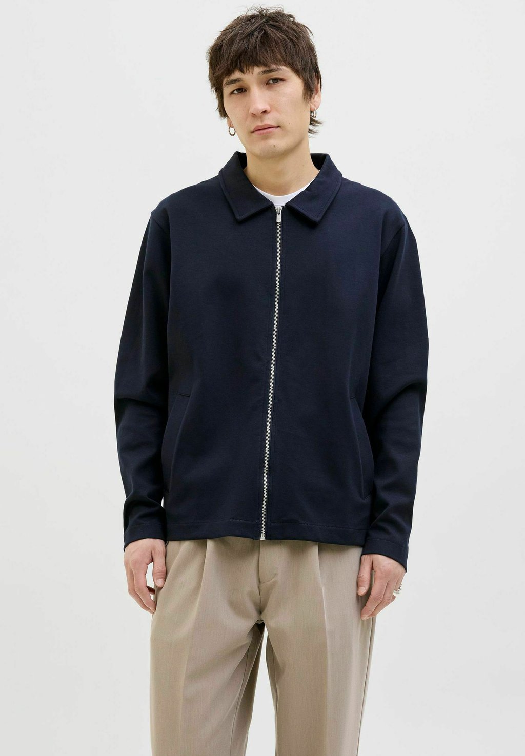 

Толстовка на молнии EINFARBIG Jack & Jones PREMIUM, темно-синий