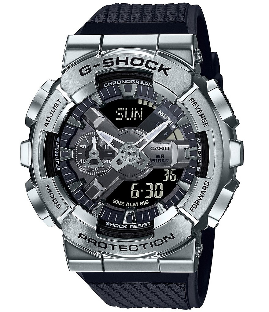 

Ударопрочные часы G-Shock Ana Digi из серебряного металла, черный
