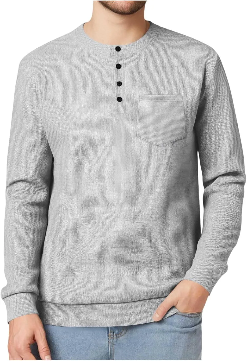 

Мужская футболка с вафельной вязкой и нагрудными карманами