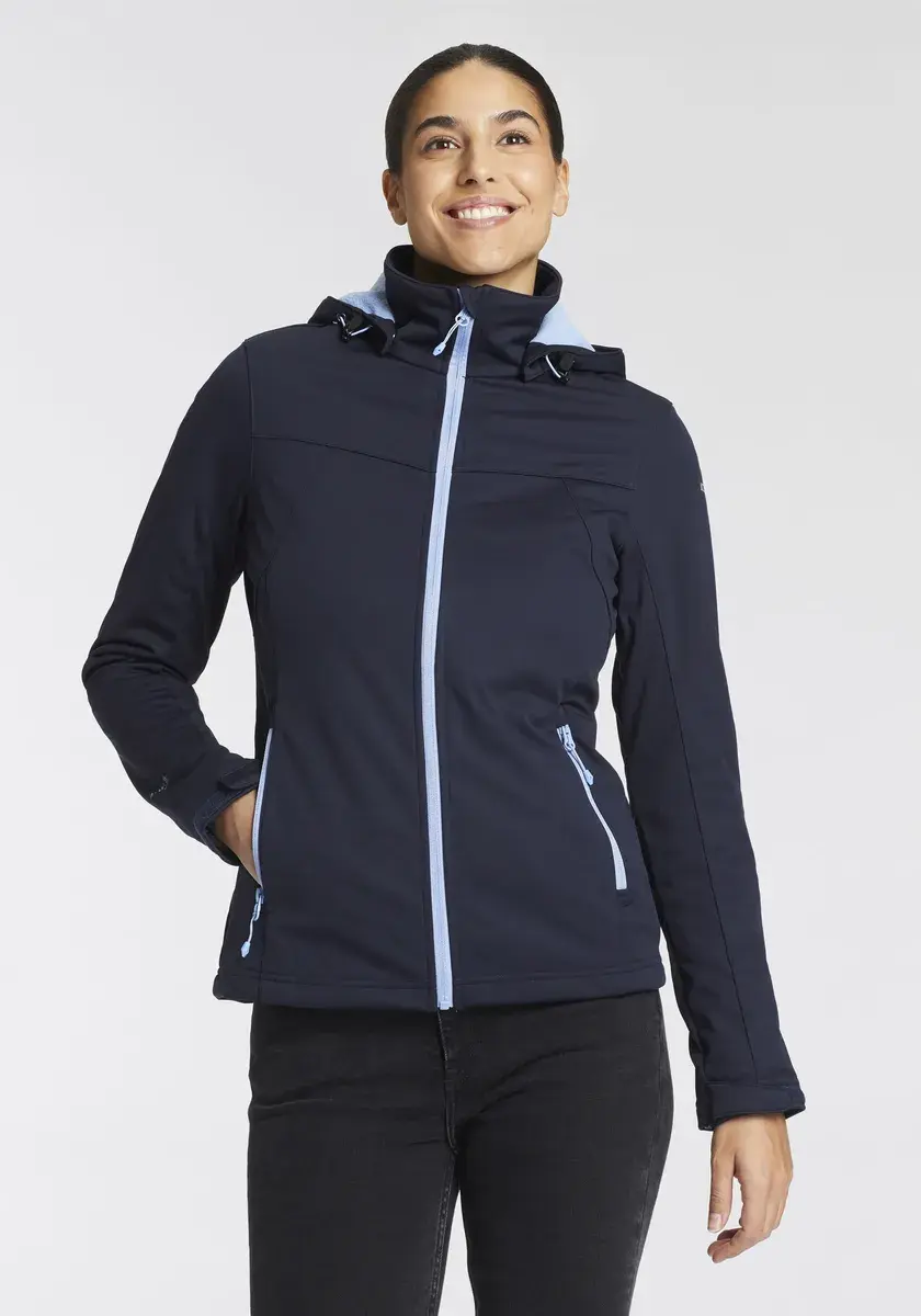 

Куртка из софтшелла Icepeak "D SOFTSHELL JACKE BOISE" (1 шт.), с капюшоном, водонепроницаемая и ветрозащитная, синий