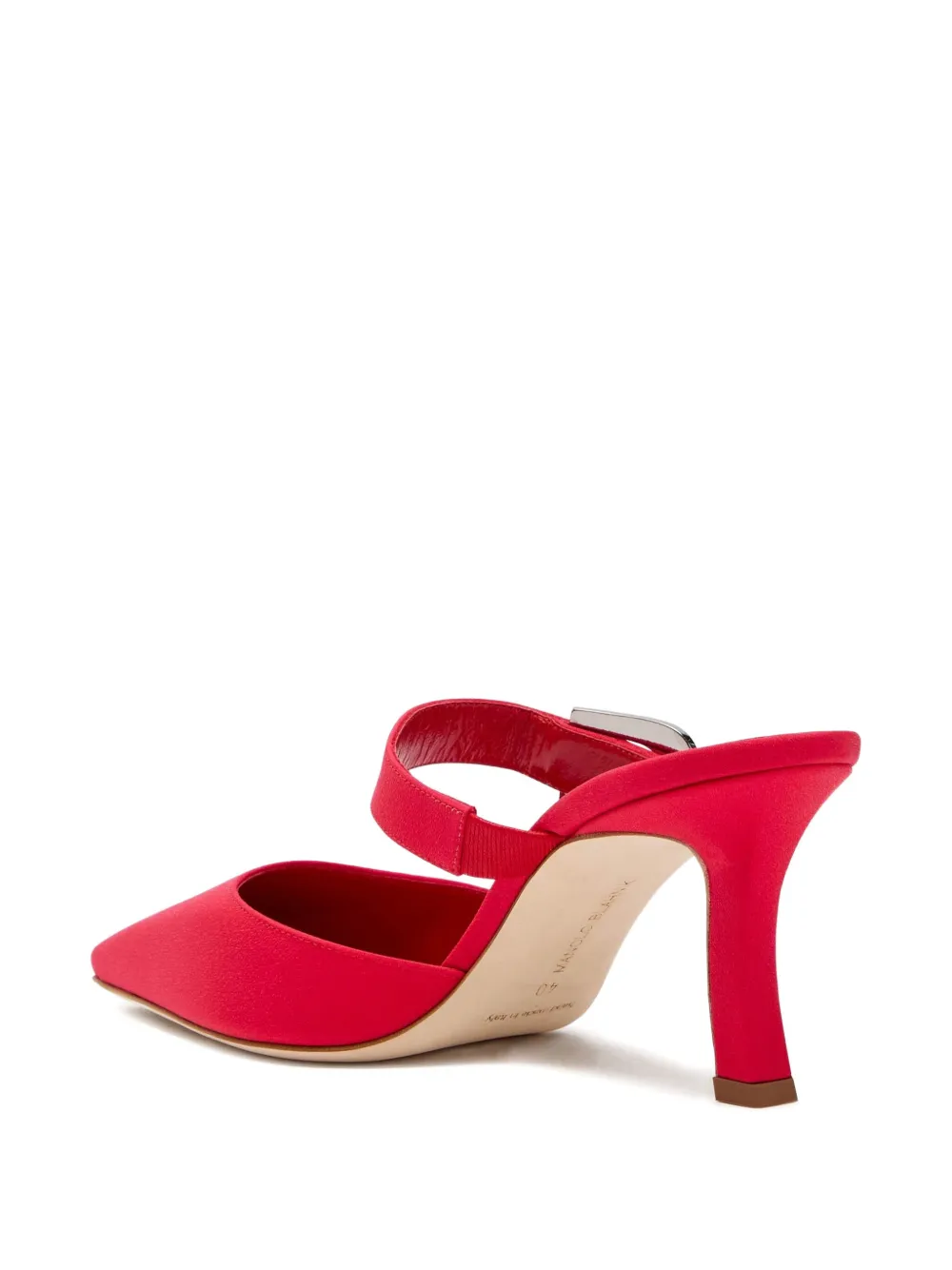 Мюли Jabita на каблуке 70 мм Manolo Blahnik, красный — фото 2