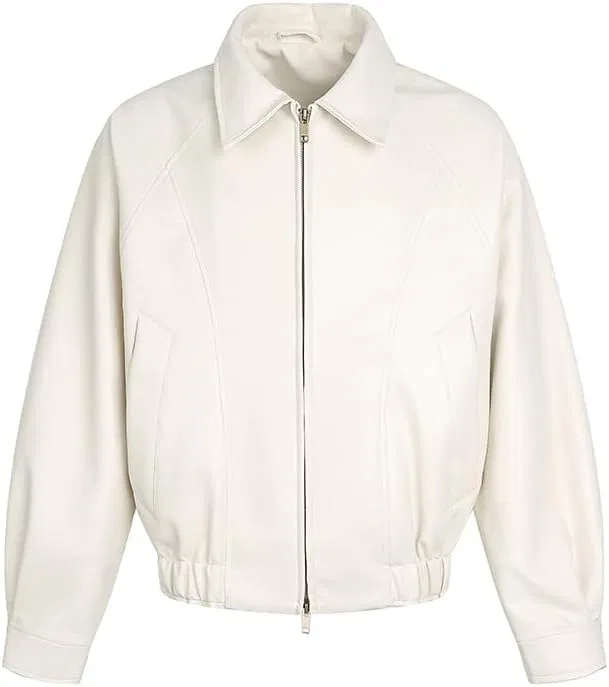 Куртка мужская из искусственной кожи, Motorcycle, цвет White