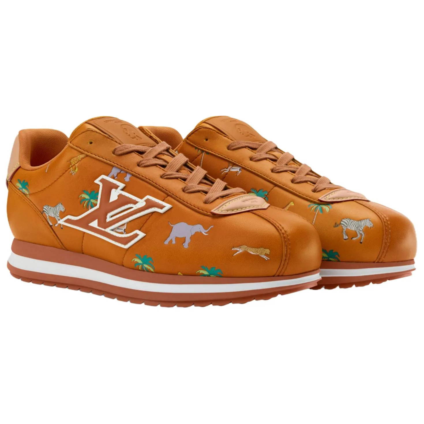 LOUIS VUITTON Кроссовки The Darjeeling Limited Collaboration Buttersoft Cow Leather Low top Casual мужские коричневые — фото 4