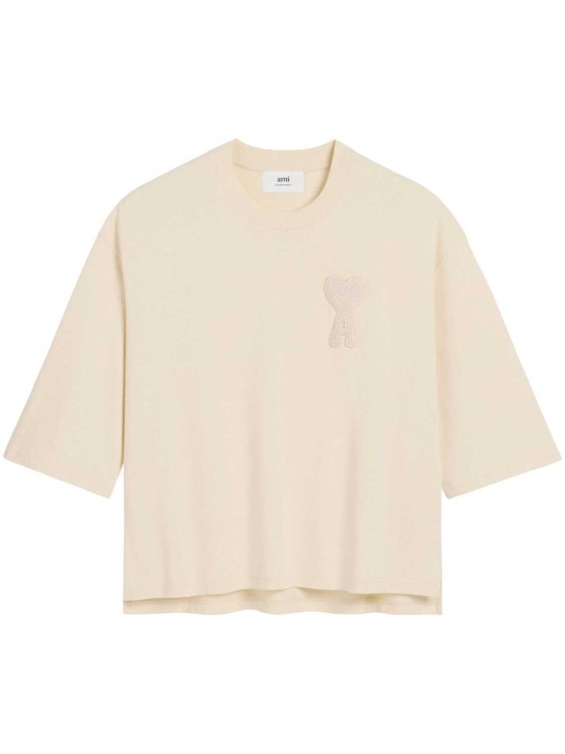 

AMI Paris футболка с монограммой Ami de Coeur, нейтральный цвет
