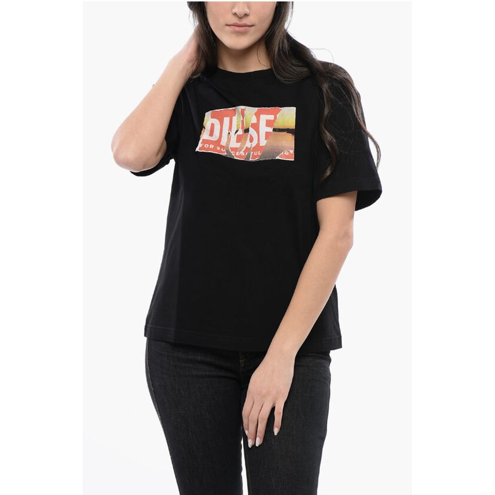 

Футболка T-DANNY-POFF из хлопка с круглым вырезом и надписью «P» спереди. Diesel, Black