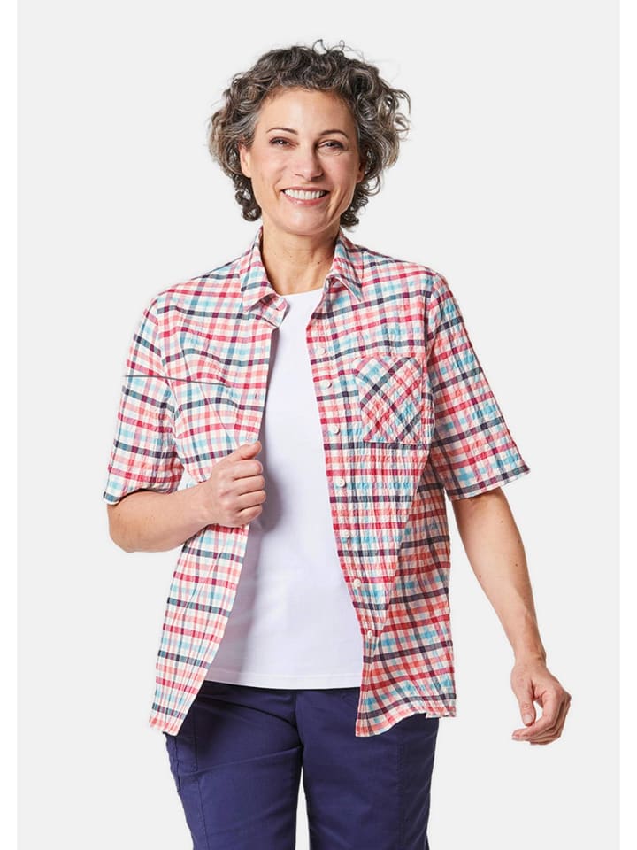 

Блузка из сирсакера, походная блузка из сирсакера синего/мерло/клетчатого цвета GOLDNER