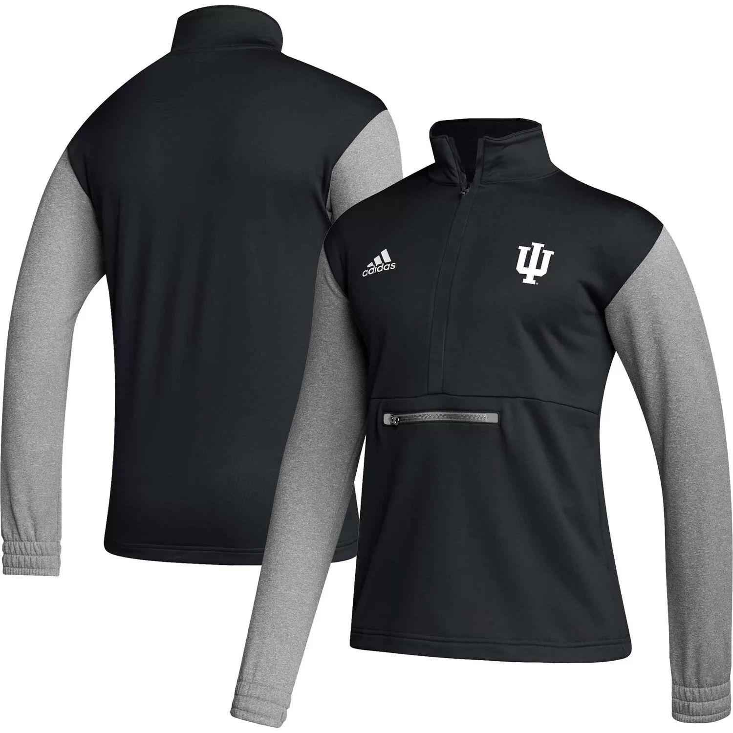 

Мужская черная куртка Indiana Hoosiers Team Issue AEROREADY на молнии четверть adidas, Черный, Мужская черная куртка Indiana Hoosiers Team Issue AEROREADY на молнии четверть adidas