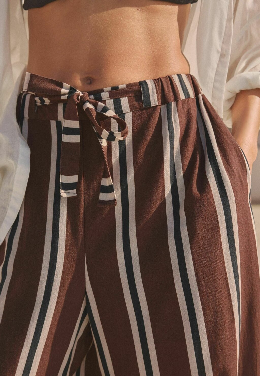 

Тканевые брюки WIDE LEG Next, коричневый
