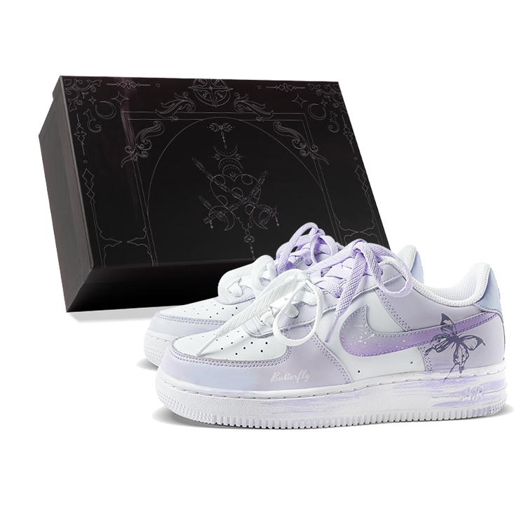 

Детские кроссовки для скейтбординга Air Force 1 LE Low Top для подростков Nike, фиолетовый/белый
