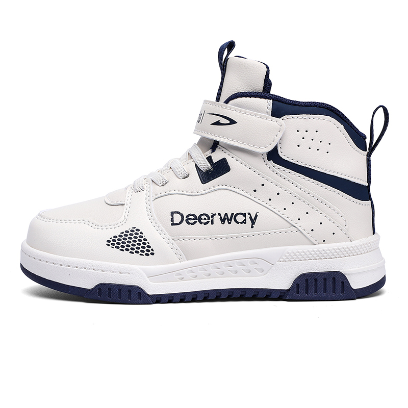 

Нескользящие износостойкие высокие детские кроссовки для скейтбординга для подростков DEERWAY, бежевый/синий