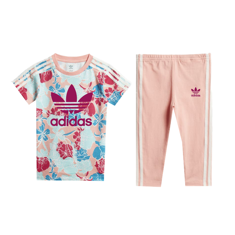 

Повседневная спортивная одежда для младенцев и малышей Adidas Originals, Multicolor+Bold Pink