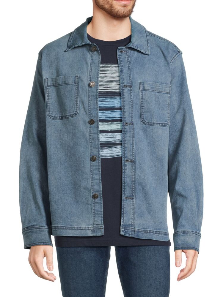 

Джинсовая куртка с раздвинутым воротником Slate & Stone, цвет Washed Blue