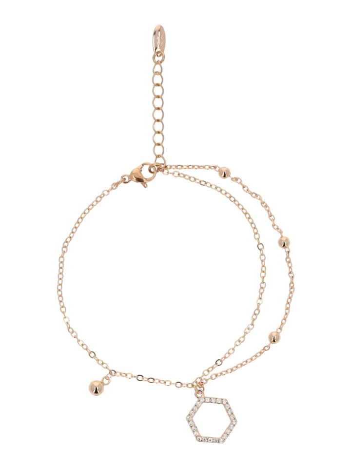 

Faina Женский браслет-цепочка с подвесками из розового золота