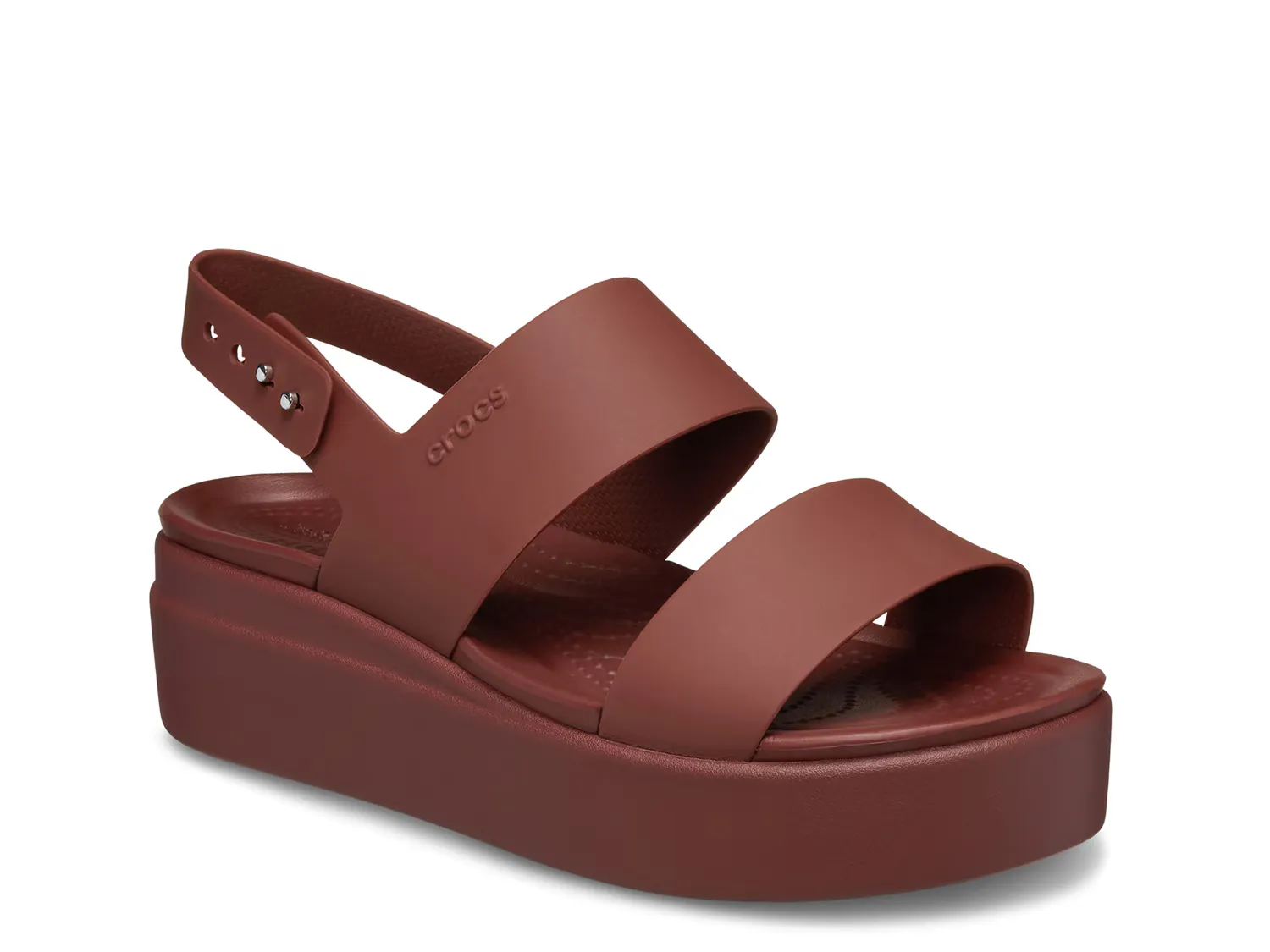 

Сандалии Brooklyn Low Wedge Sandal Crocs, цвет burgundy