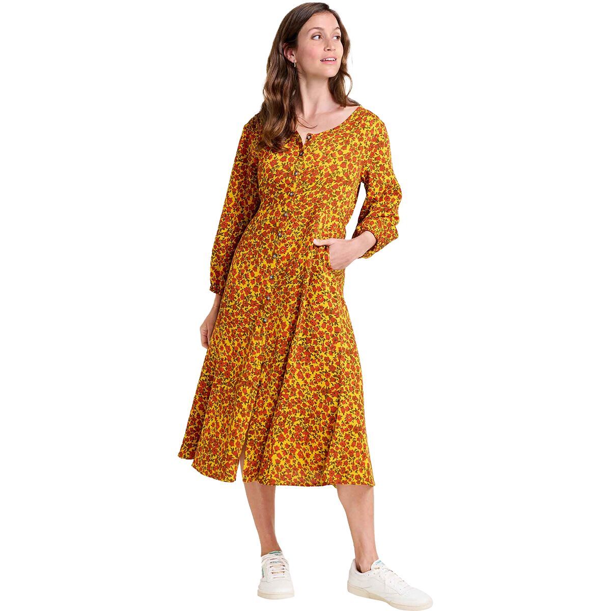 

Платье миди с длинными рукавами и панелями Manzana Toad&Co, цвет pollen ditsy print