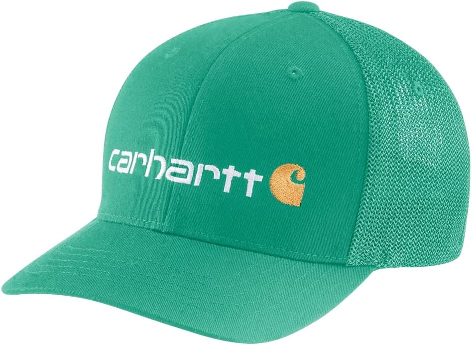 

Carhartt мужская кепка Rugged Flex Fitted с сетчатой спинкой и логотипом, Sea Green