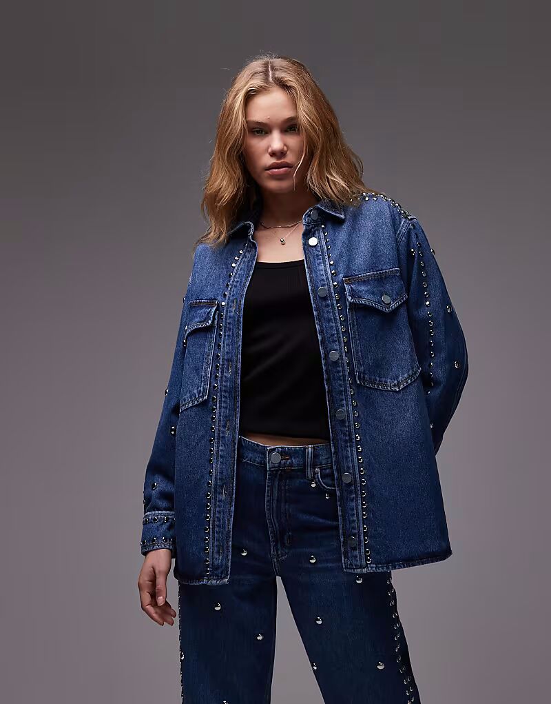 

Джинсовая рубашка с заклепками AllSaints Alba