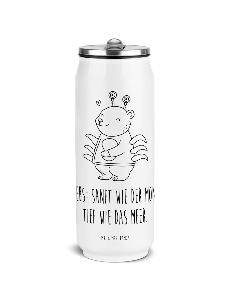 

Mr. & Mrs. Panda Белая бутылка для напитков с изображением знака зодиака Рак и соответствующей надписью