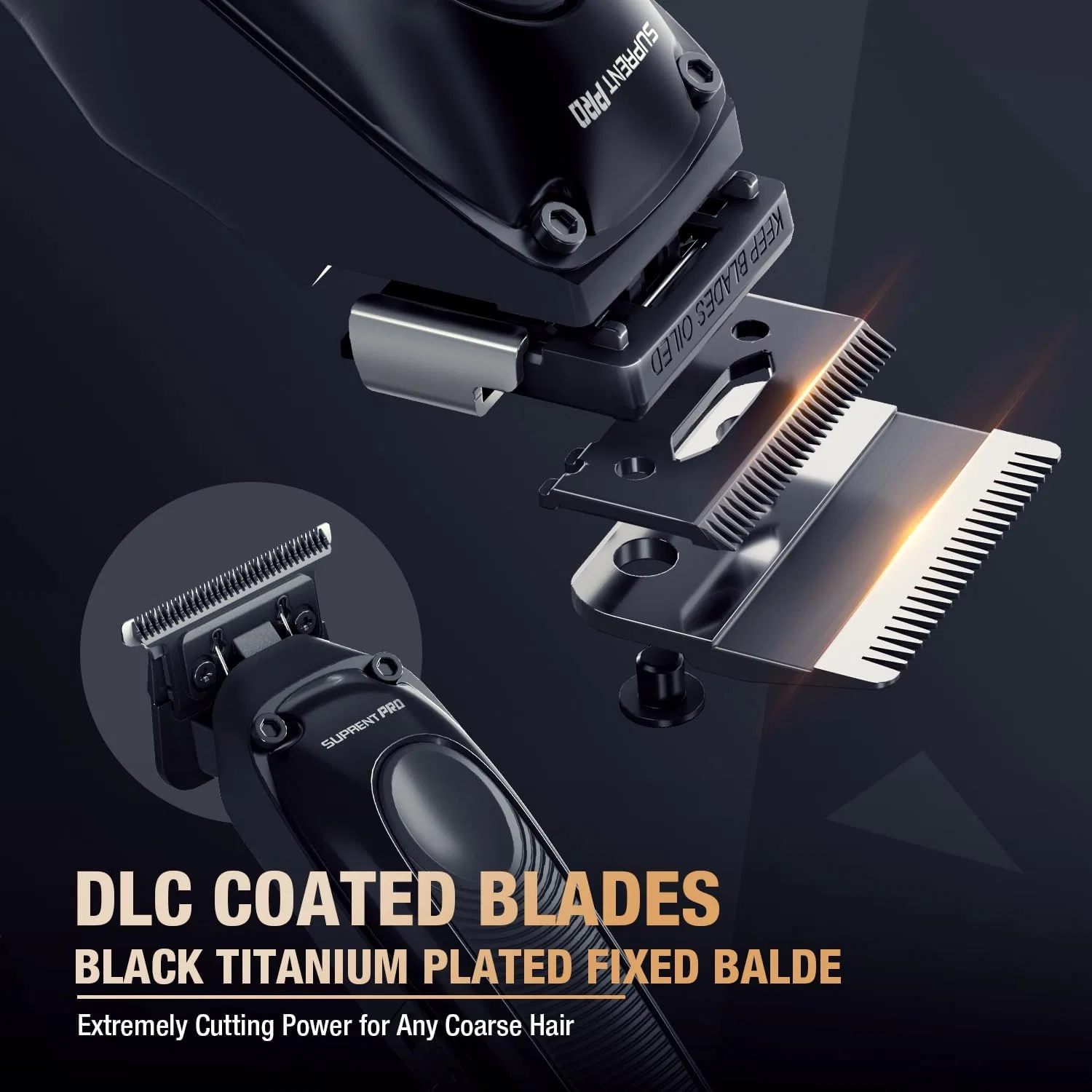 Профессиональный триммер для волос «DLC-Coated Blade» от SUPRENT Suprent, Black — фото 4