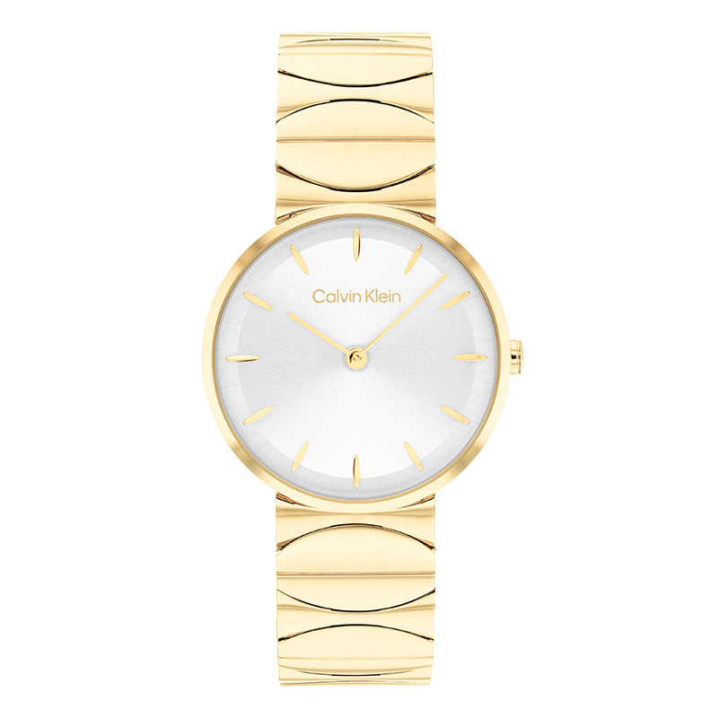 

Calvin Klein Женские часы с кварцевым механизмом, белый циферблат 30 мм, стальной браслет