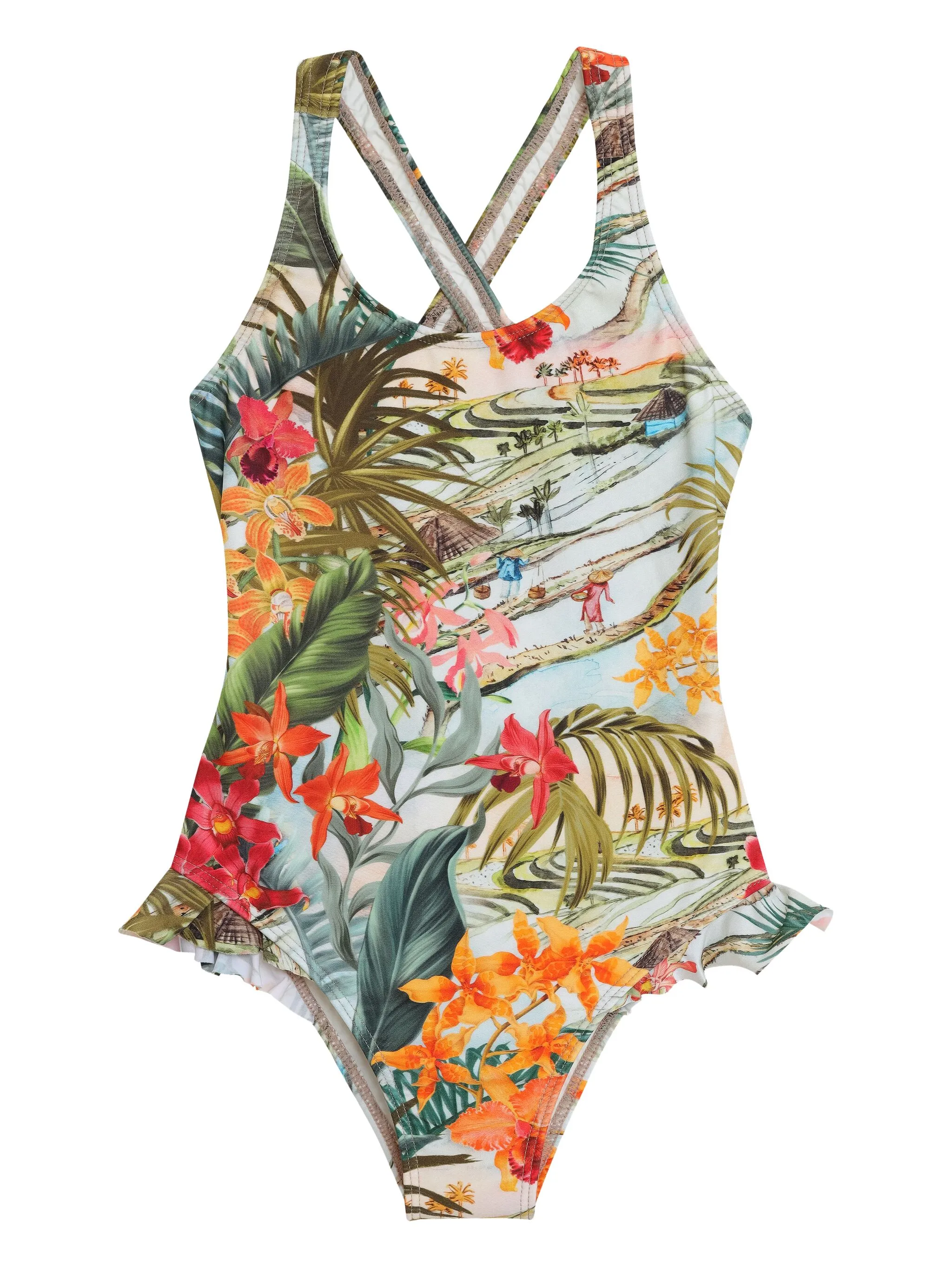 

Купальник с оборками Lygia & Nanny, синий