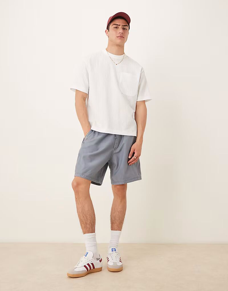 

Abercrombie & Fitch 8"" свободные шорты темно-синего цвета