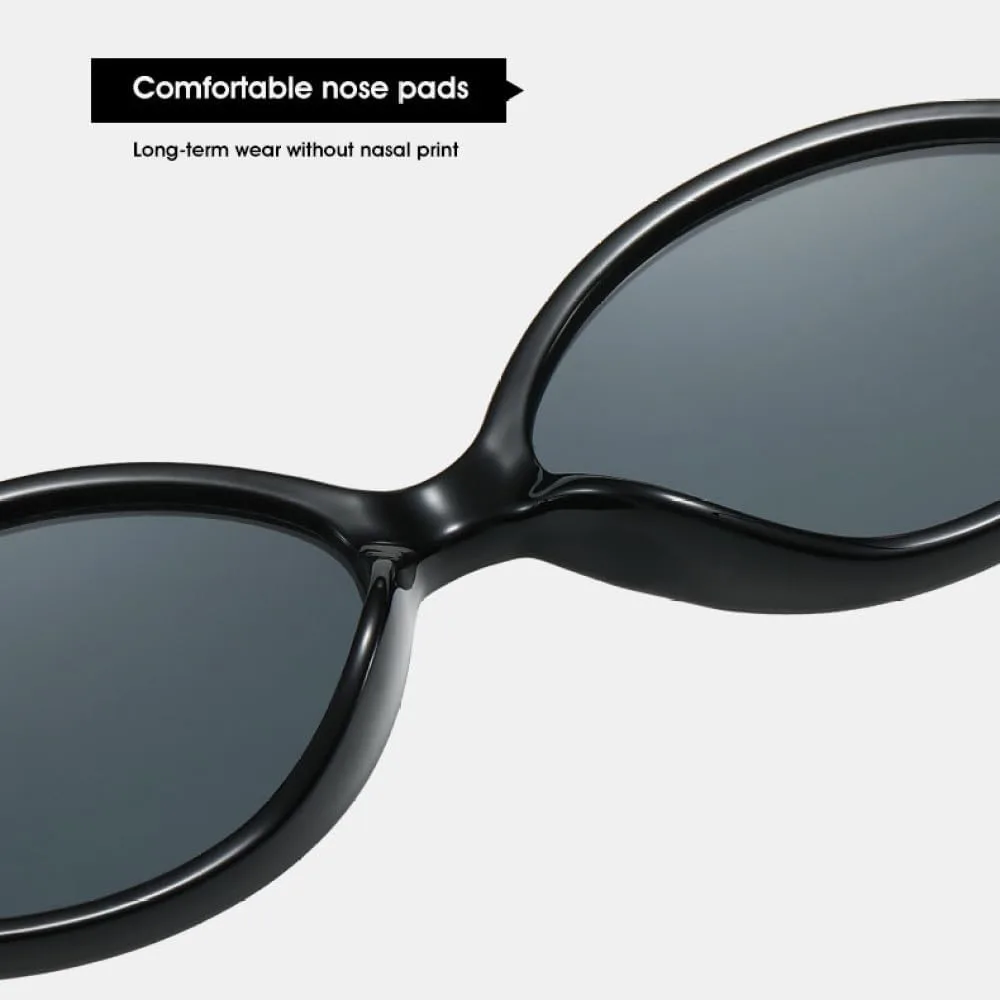 

Модные маленькие ретро-очки овальной формы для женщин, винтажные круглые очки в стиле стимпанк, модные женские солнцезащитные очки UV400 LVTFCO, Black Tea