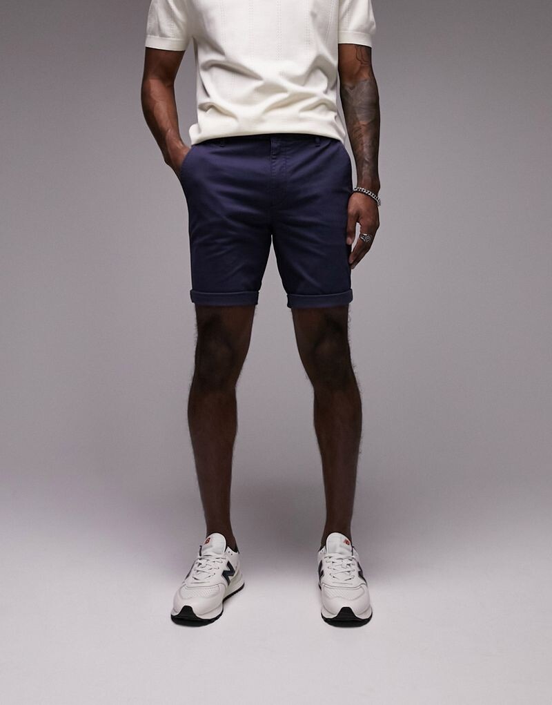 

Topman – темно-синие шорты-чиносы скинни