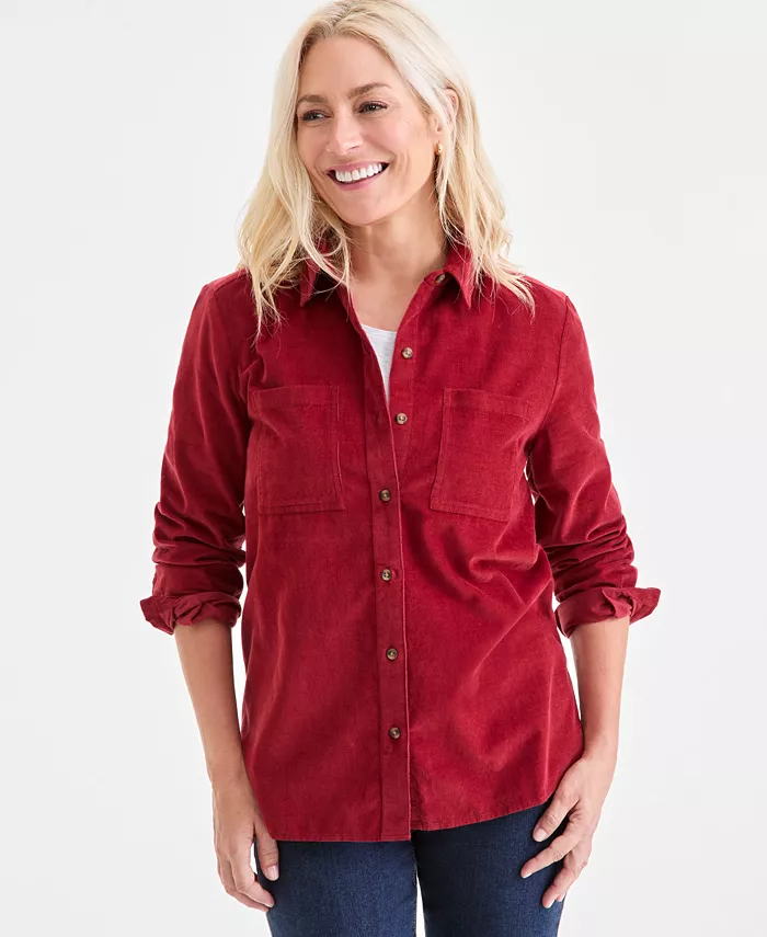 

Женская хлопковая вельветовая овершот, создано для Macy's Style & Co, красный