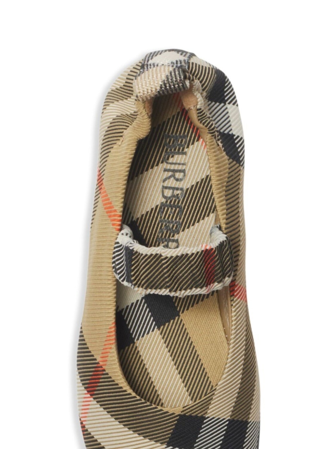 Балетки в клетку Burberry Kids, нейтральный цвет — фото 2