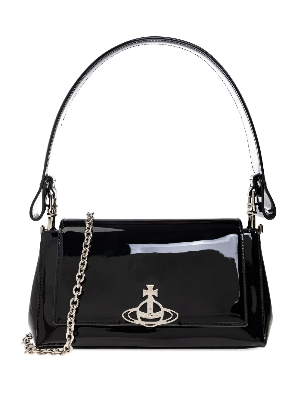 

Лакированная сумка на плечо с декором Orb Vivienne Westwood, черный