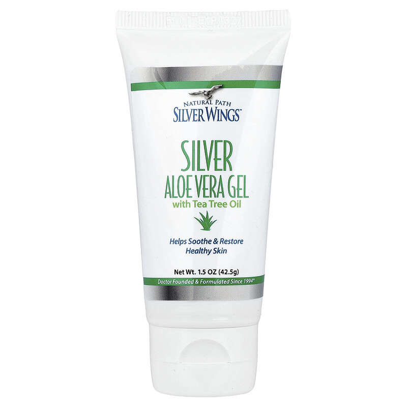 

Natural Path Silver Wings, Silver, гель алоэ вера с маслом чайного дерева, 42,5 г (1,5 унции)
