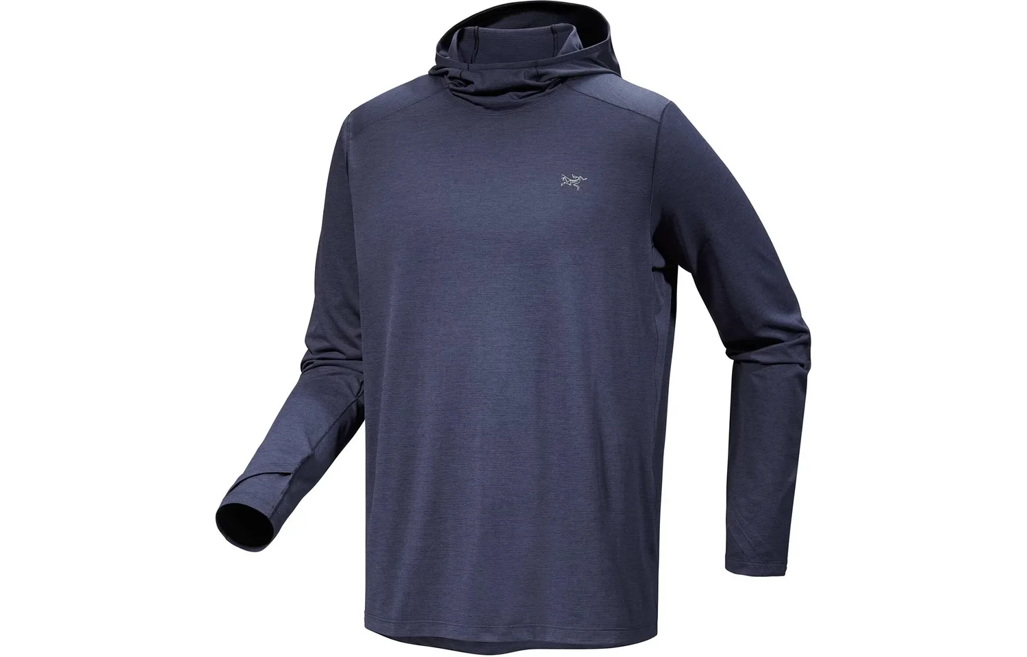 Футболка мужская CORMAC HOODY Quick Dry Arcteryx, Sapphire Blue Gray/Black Sapphire Heather