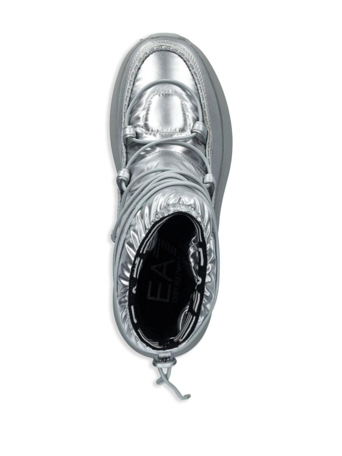 Стеганые зимние ботинки с логотипом Ea7 Emporio Armani, серебряный — фото 4