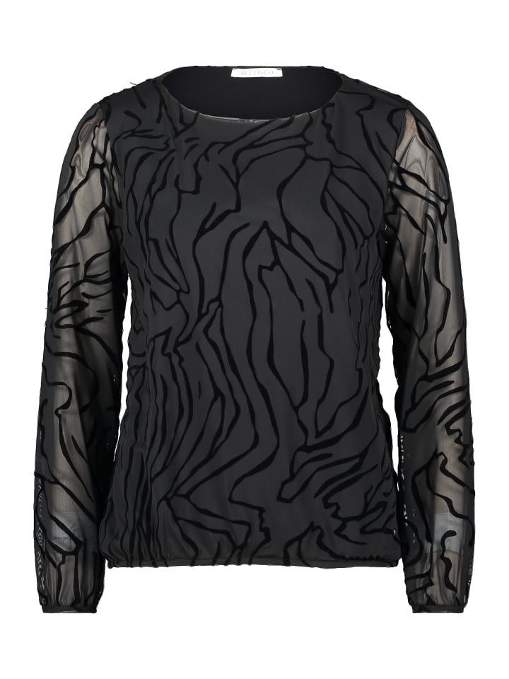 

Блузка-рубашка с рюшами черного/черного цвета BETTY & CO