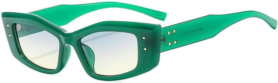 

Популярные модные солнцезащитные очки для женщин в стиле ретро с градиентным переходом, защита от УФ-излучения UV400, модные женские солнцезащитные очки с заклепками, черные очки TKKTLLT, Green-greenbrown