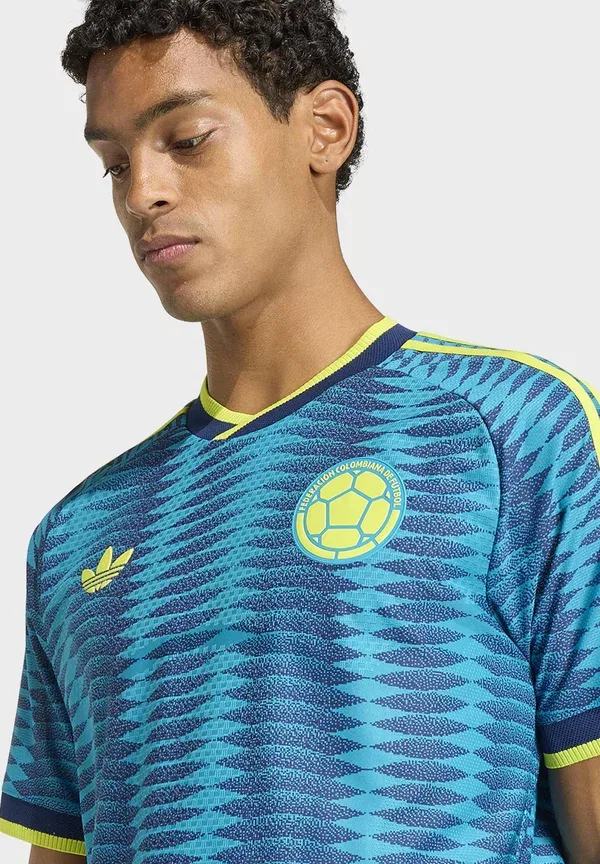 Футболка Adidas Performance Colombia 26 away authentic national team, цвет загадочный бирюзовый, темно-синий — фото 3