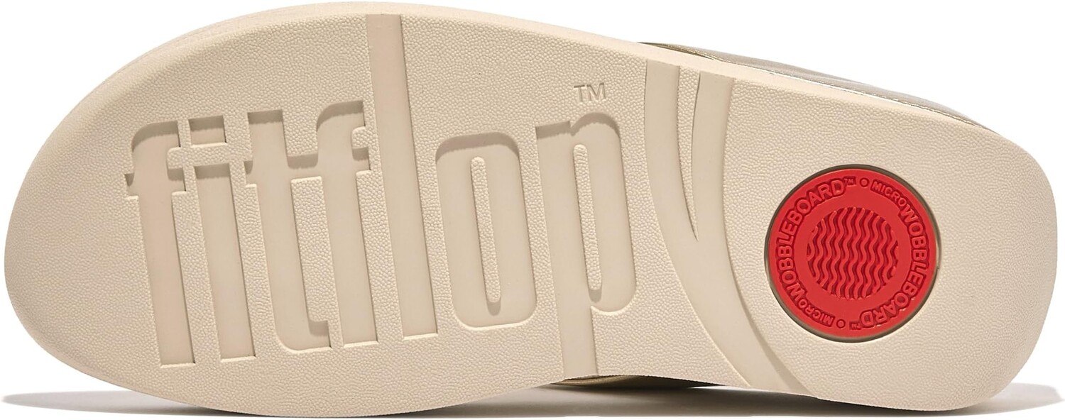 Сандалии на плоской подошве Fino Bauble-Bead Toe-Post Sandals FitFlop, цвет Platino — фото 3