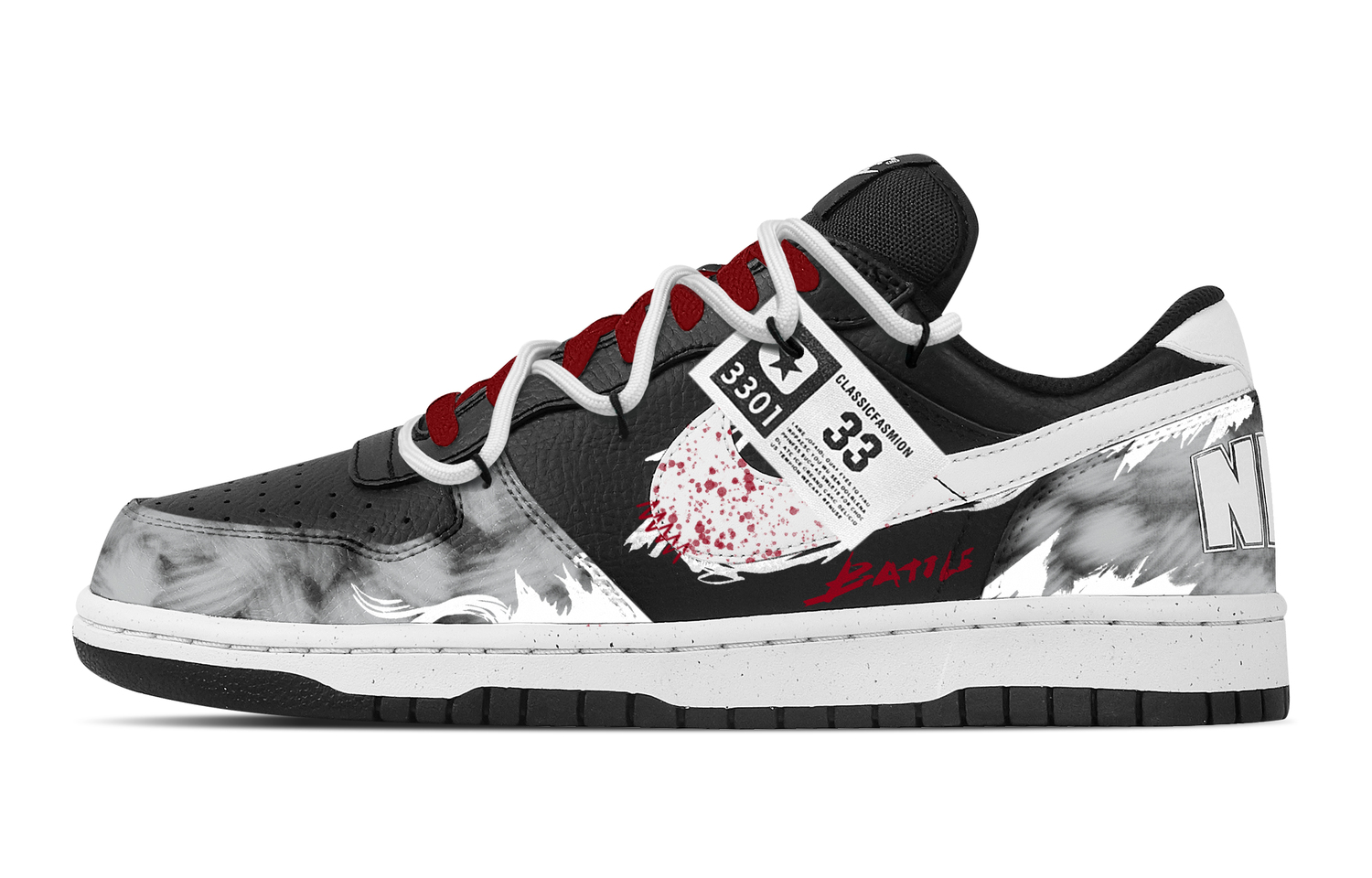 

Nike Большие призмы устойчивые к истиранию дышащие низкие скейтбордские туфли men's серый черный