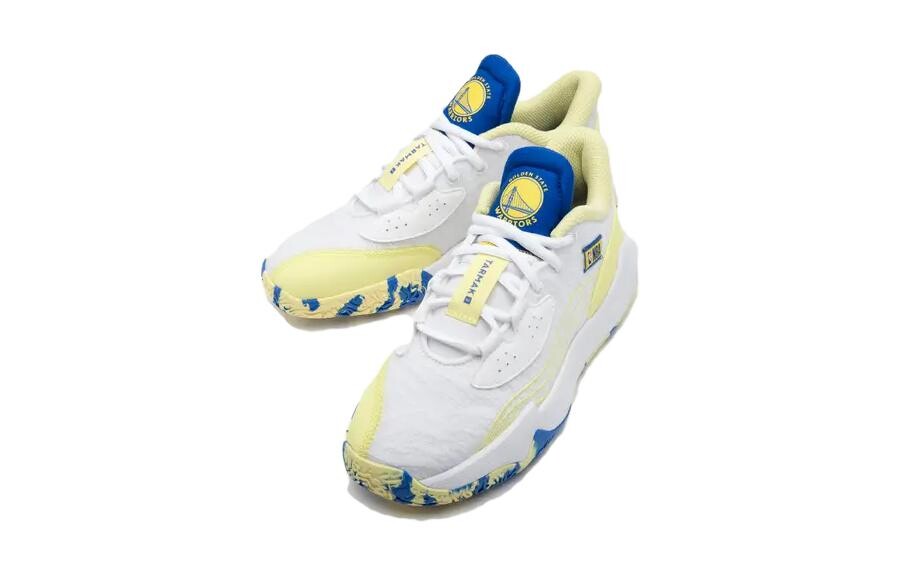 Детские баскетбольные кроссовки Kids Low-top White/Yellow Decathlon, белый/желтый — фото 4