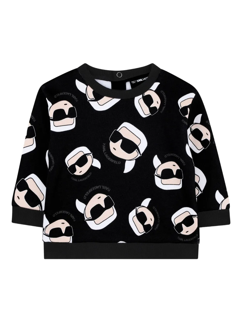 

Толстовка с графичным принтом KARL LAGERFELD KIDS, черный