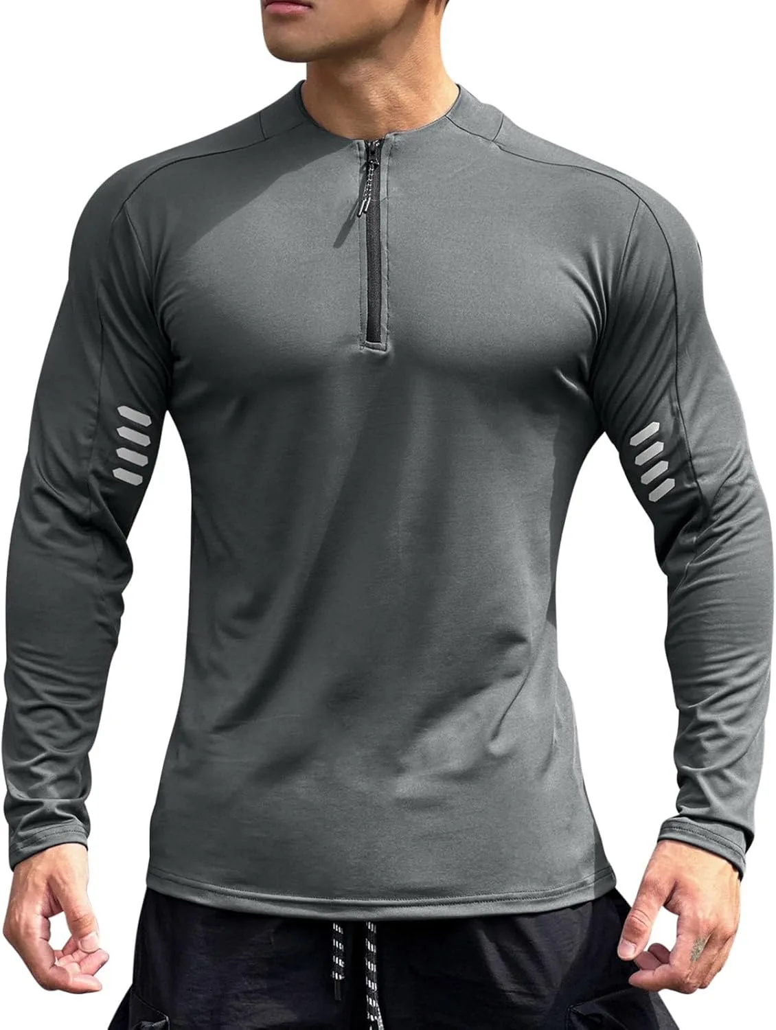 

Мужская флисовая толстовка Quarter Zip для бега и велоспорта QUNPIU