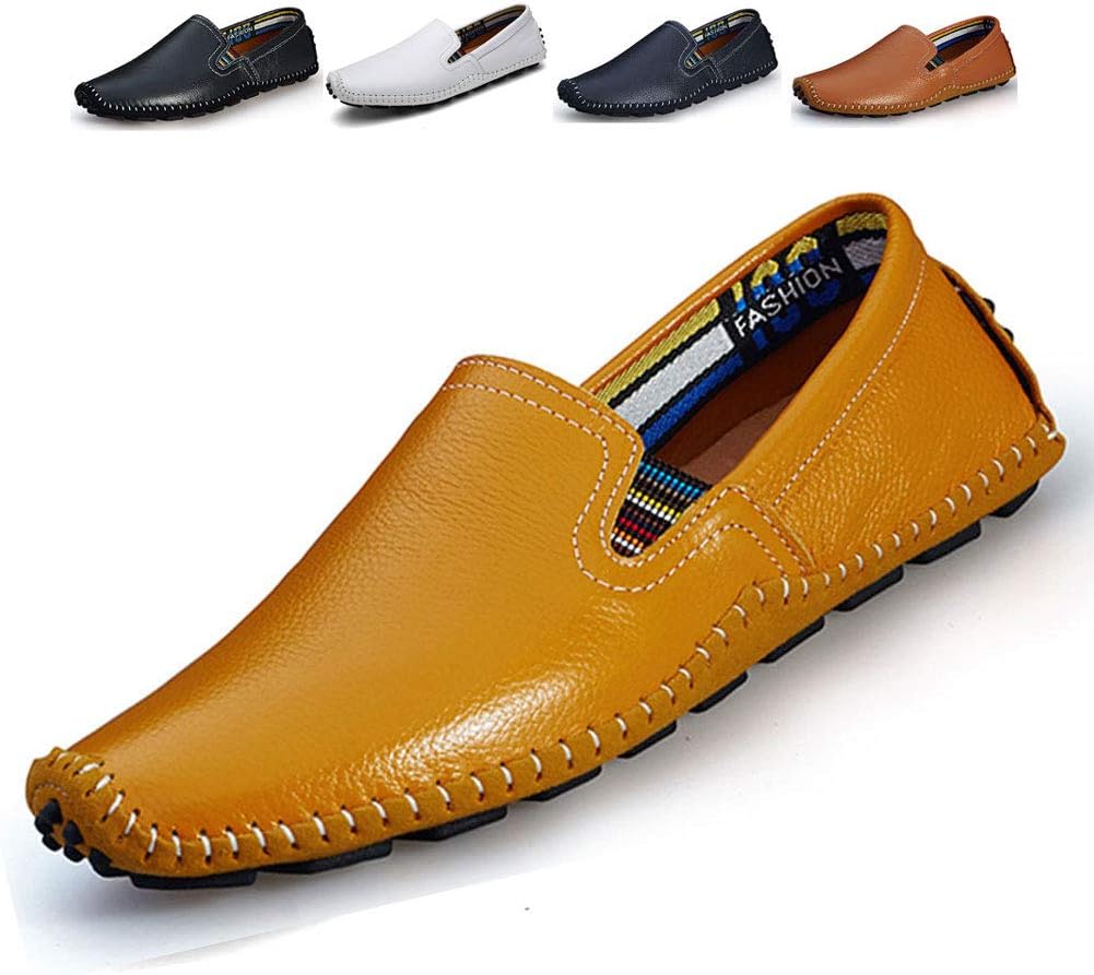 

Мужские кожаные туфли, модные шлепанцы, повседневные лоферы на лето Noblespirit, желтый