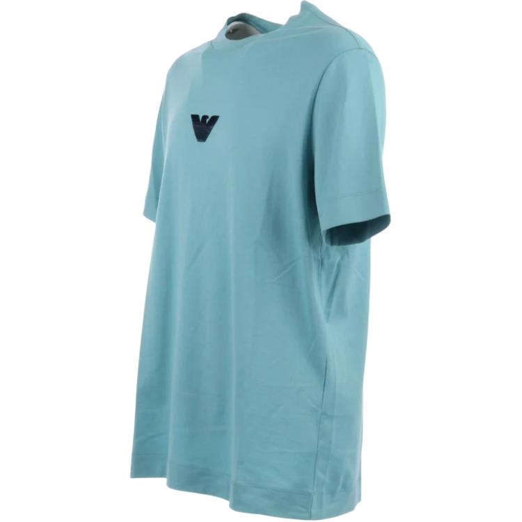 EMPORIO ARMANI Футболка мужская голубая Cyan — фото 3