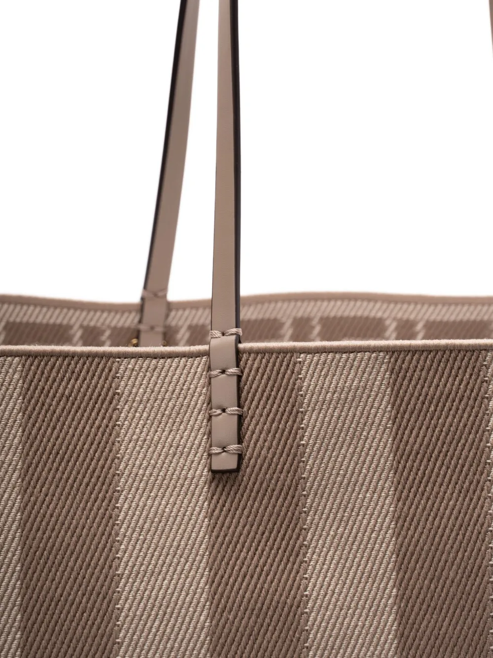 Большая сумка-тоут Roll в полоску Fendi, бежевый — фото 4