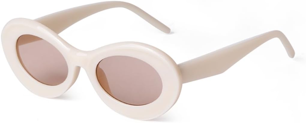 

Солнцезащитные очки с защитой UV400 | Маленькая овальная оправа в стиле 90-х, коричневые линзы | для женщин и мужчин, для занятий спортом на открытом воздухе и вождения DSVIGF, 02