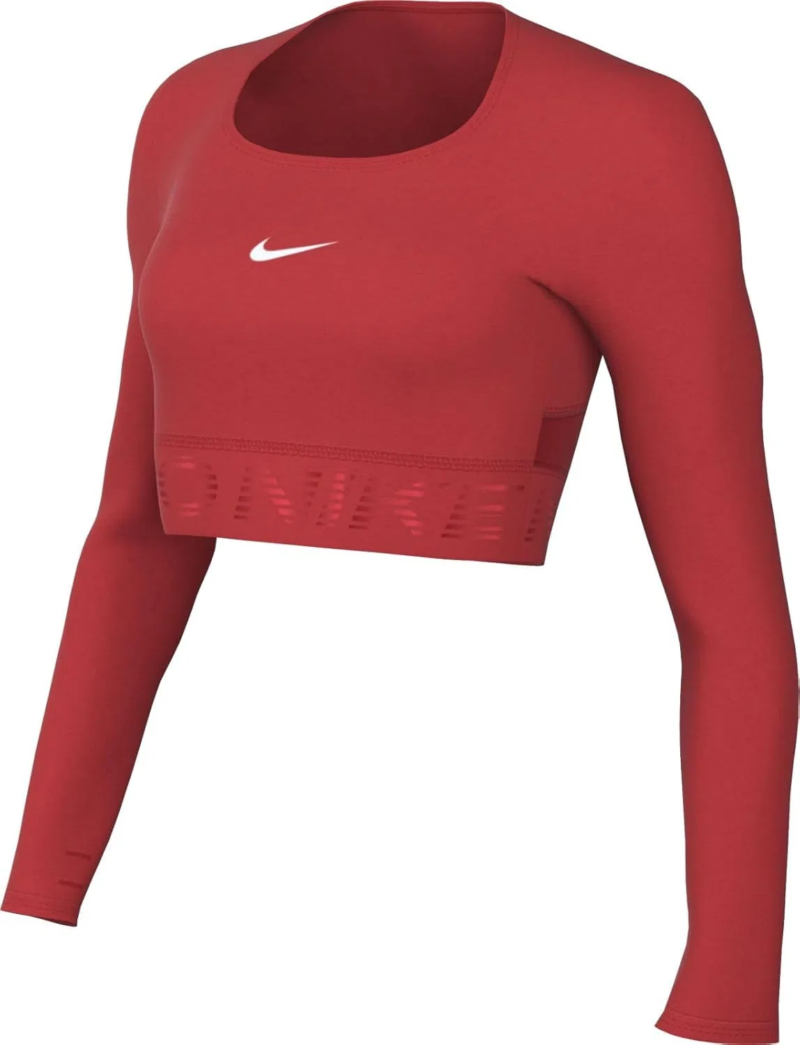 Женская футболка с длинным рукавом Nike Dri-FIT, Light Crimson/Ember Glow/White