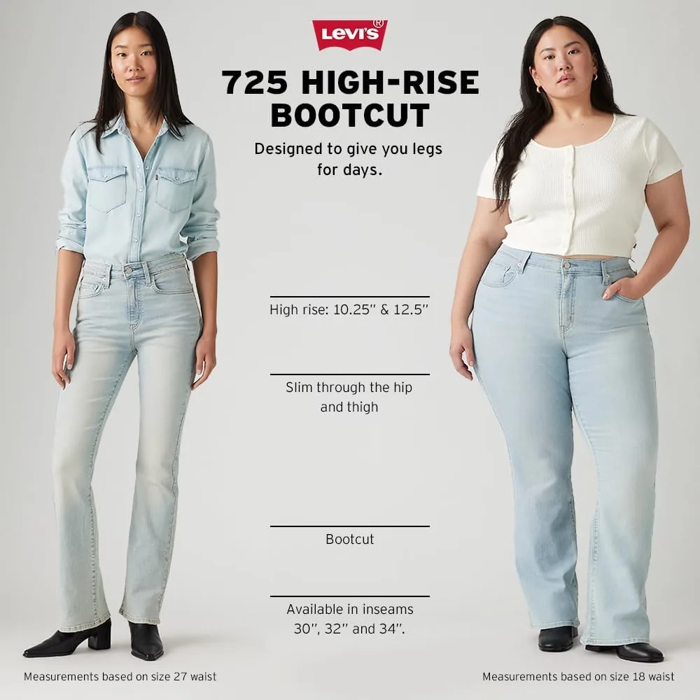 Levi's Women's 725 джинсы с высокой посадкой и расклешенным низом (также доступны в размерах Plus), индиго — фото 4