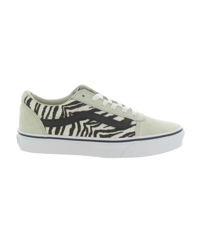 

Атласные высокие туфли с тигровым принтом Vans, белый